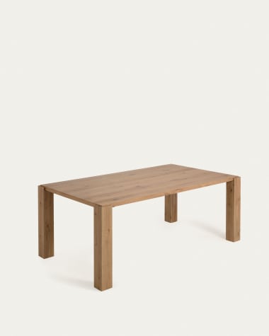 Table Deyanira en contreplaqué de chêne et pieds en bois de chêne massif 200 x 100 cm