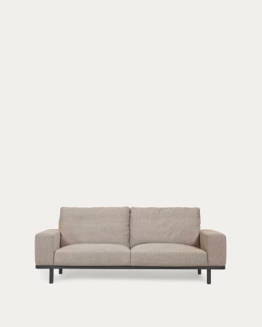 Noa 3-Sitzer Sofa beige und Beine mit dunklem Finish 230 cm