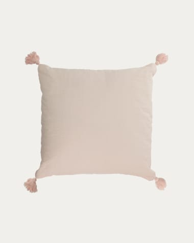 Poszewka na poduszkę Eirenne w kolorze różowym z bawełny i lnu 45 x 45 cm