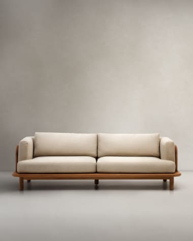 Turqueta 3-seater sofa made from solid teak wood 230 cm FSC 100%