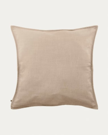 Blok cushion cover in beige linen, 60 x 60 cm
