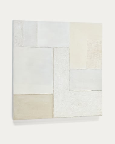 Abstract doek Pineda wit 95 x 95 cm