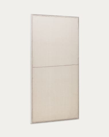 Wit Maha-schilderij met horizontale lijn 110 x 220 cm