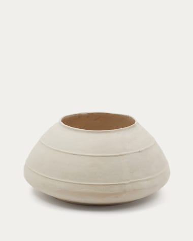 Sylan Vase aus Pappmaché weiß 60 cm