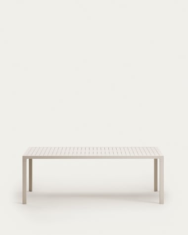 Mesa de exterior Culip de aluminio con acabado blanco 220 x 100 cm