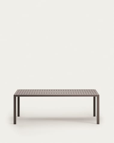 Table de jardin Culip en aluminium finition marron 220 x 100 cm