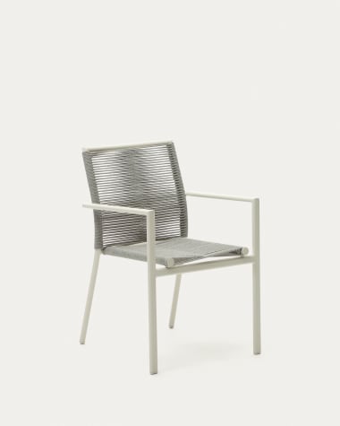 Chaise de jardin Culip en corde et aluminium blanc