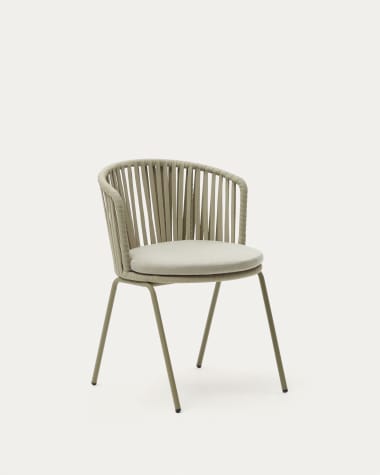 Saconca outdoor chair made with cord and green galvanised steel