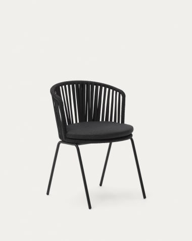 Saconca outdoor chair with cord and black galvanised steel