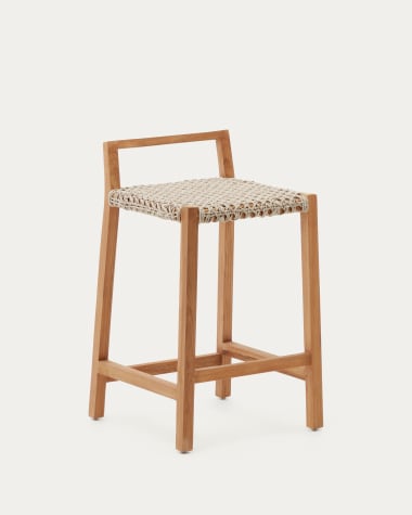 Tabouret Giverola en bois de teck 80 cm