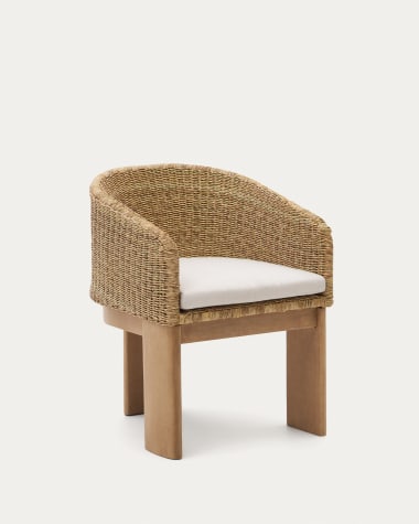 Xoriguer chair in synthetic rattan and solid eucalyptus wood FSC 100%