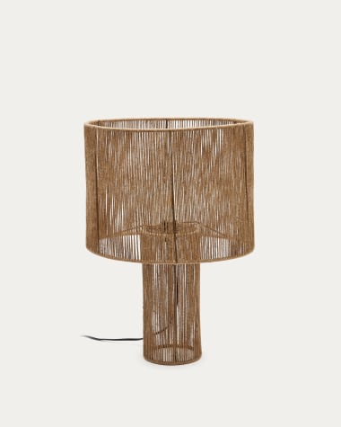 Pontos table lamp in jute with a natural finish UK Adapter