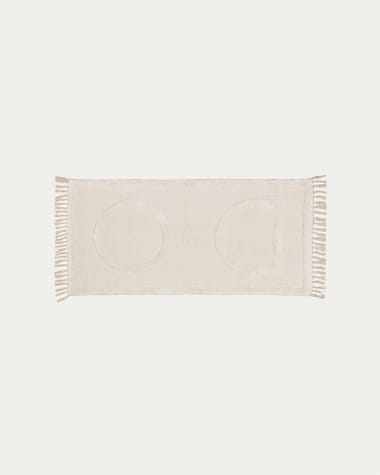 Vloerkleed Bernabela beige van 100% katoen 70 x 140 cm