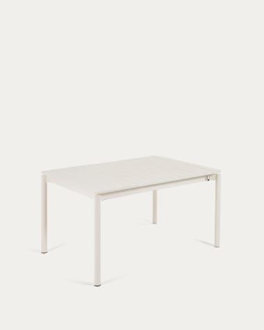 Tavolo da esterno Zaltana allungabile in alluminio bianco opaco 140 (200) x 90 cm