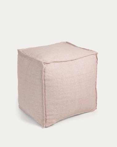 Leeith Pouf 100% PET beige 40 x 39 cm