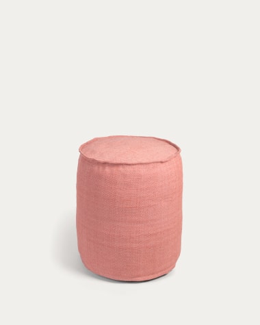 Pouf rotondo Isaura 100% PET color terracotta Ø 40 cm