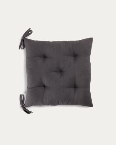 Suyai seat cushion, 100% black cotton, 45 x 45 cm