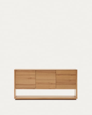 Buffet Alguema 3 portes en placage de chêne finition naturelle 151 x 73 cm
