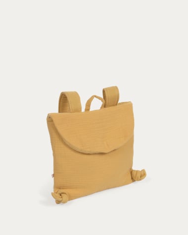 Yamile children's backpack organic cotton GOTS in mustard