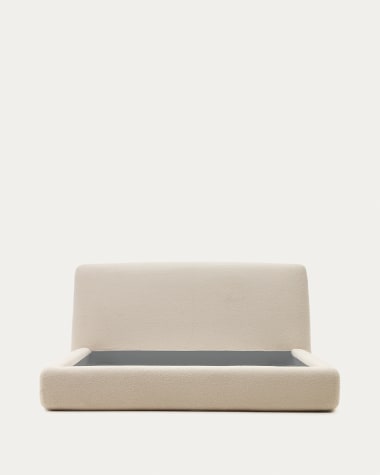 Cama desenfundable Martina de borreguito crudo para colchón de 160 x 200 cm