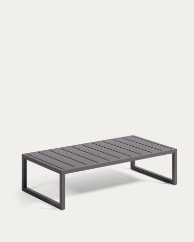 Tavolino 100% da esterno Comova in alluminio nero 60 x 114 cm