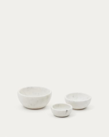 Safor set of 3 white marble bowls