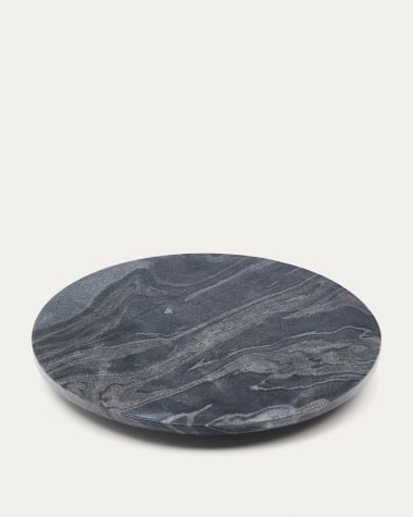 Centro de mesa giratório grande Selara de mármore preto