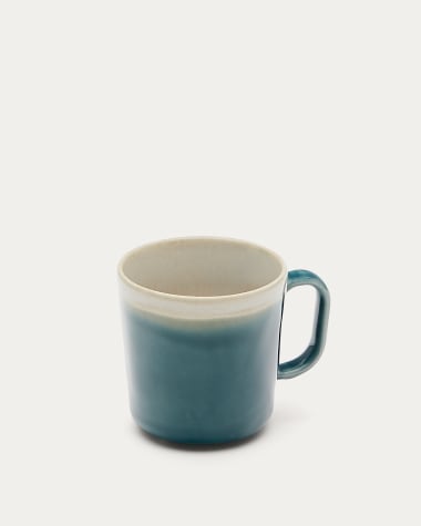 Chávena Sanet grande de cerâmica azul e branco