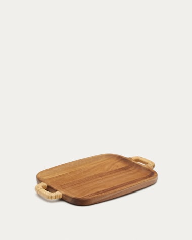Sardis small serving board made from FSC 100% acacia wood and rattan