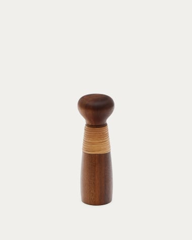 Pebrera Sardis de fusta d'acàcia 20,3 cm FSC 100% i rotang