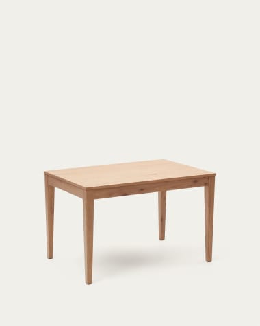 Table extensible Yain en placage et bois de chêne 120 (180) x 80 cm