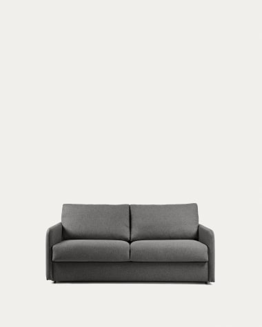 Καναπές-κρεβάτι 2θ Kymoon, visco μαύρο, 140εκ