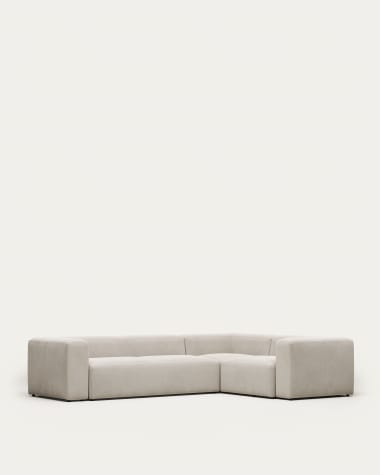 Sofa narożna Blok 4-osobowa beżowa 320 x 230 cm / 230 x 320 cm