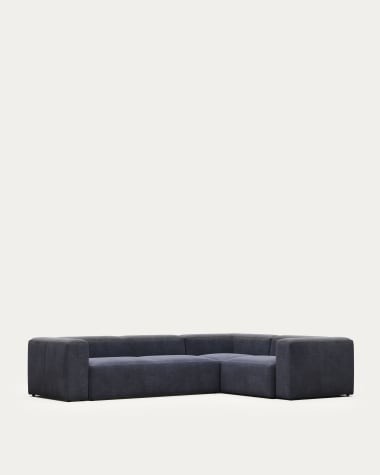 Blok 4 seater corner sofa in blue, 320 x 230 cm / 230 x 320 cm FR