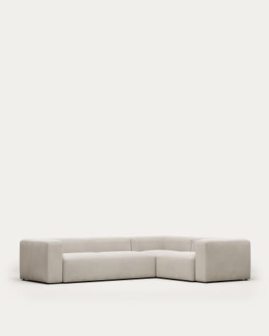 Blok 4 seater corner sofa in white, 320 x 230 cm / 230 x 320 cm FR
