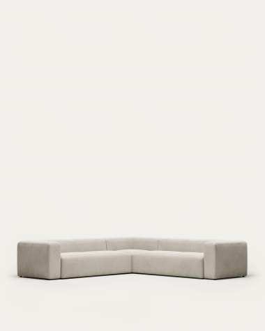 Blok 6 seater corner sofa in white, 320 x 320 cm FR