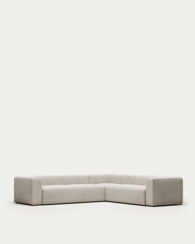 Blok 5 seater corner sofa in white, 320 x 290 cm / 290 x 320 cm FR