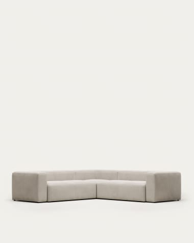 Blok 4 seater corner sofa in white, 290 x 290 cm FR