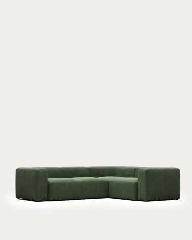 Blok 3 seater corner sofa in green, 290 x 230 cm / 230 cm 290 cm FR