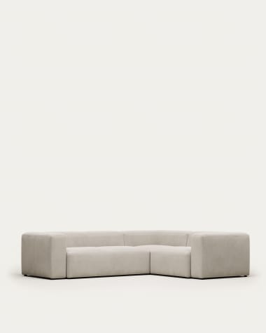 Blok 3 seater corner sofa in white, 290 x 230 cm / 230 cm 290 cm FR