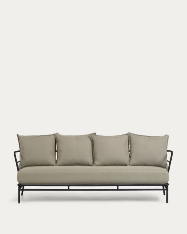 Sofa 3-osobowa Mareluz stal czarna 197 cm