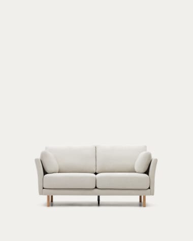 Gilma 2-Sitzer-Sofa aus Chenille in Perle und Beine mit natürlichem Finish 170 cm