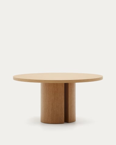 Table Nealy en placage de chêne, finition naturelle Ø 150 cm