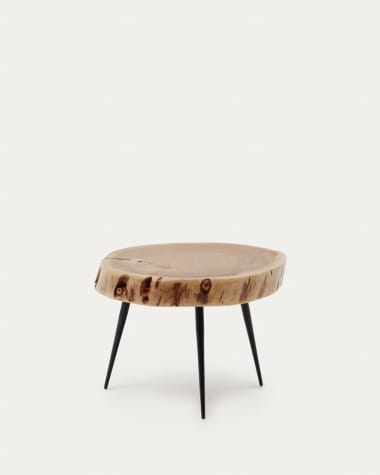 Βοηθητικό τραπέζι Eider από μασίφ ξύλο ακακίας και ατσάλι Ø 40 x 30 εκ.
