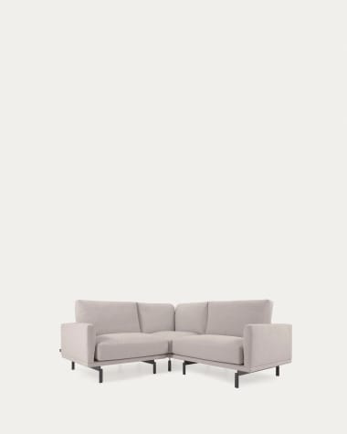 Galene 2 seater corner sofa in beige, 207 x 207 cm