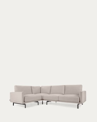 Sofa narożna Galene 3-osobowy beżowa 207 x 267 cm