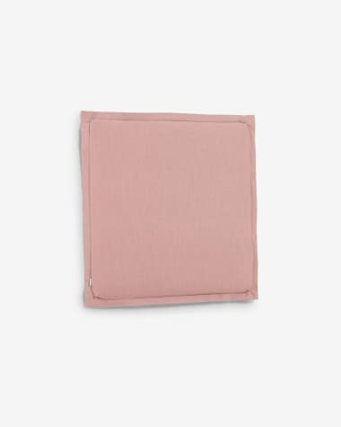 Tête de lit déhoussable Tanit en lin rose pour lit de 90 cm