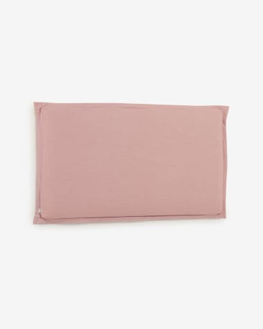 Tête de lit déhoussable Tanit en lin rose pour lit de 200 cm