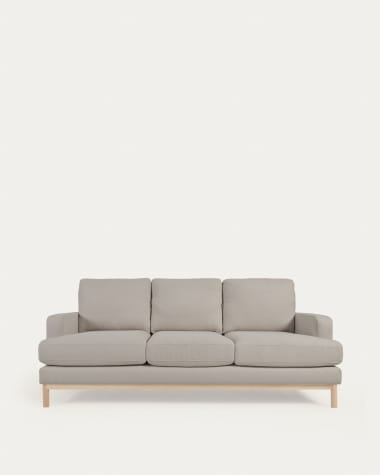 Mihaela 3 seater sofa in grey micro bouclé, 203 cm
