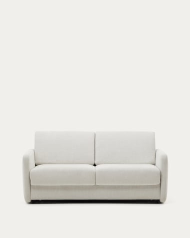 Nuala pearl-coloured 3-seater sofa bed, 204 cm